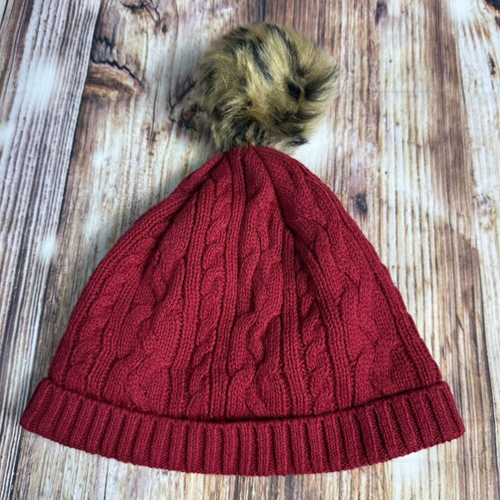 Catherine Malandrino Mini Girls Sz 18M Cable Knit Sweater Dress Leopard Vest Hat - Picture 6 of 10